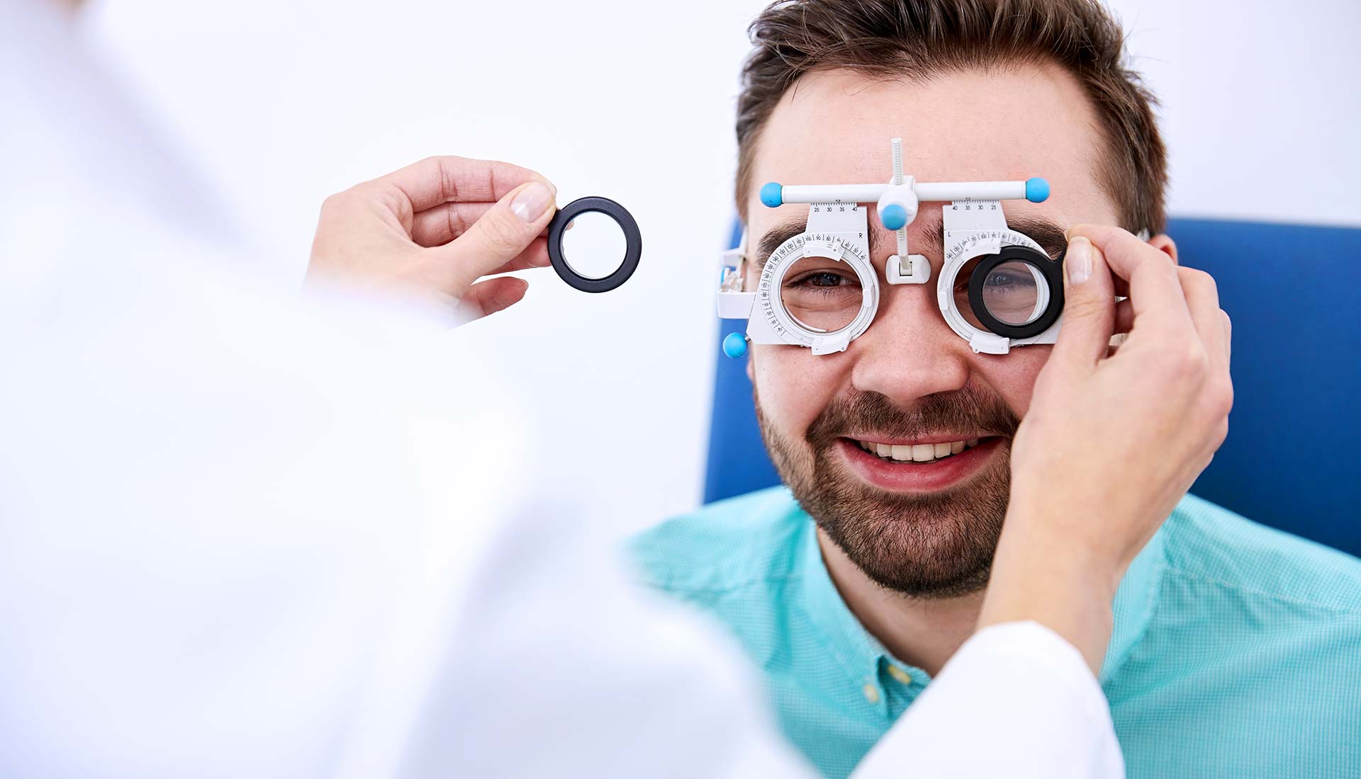 Ophthalmologist performing eye examination at Habib Medical Clinic Abuja